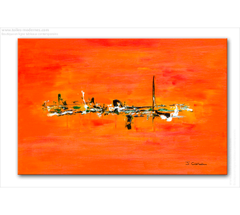 Tableau VOYAGE IMPREVU (tableau orange) moderne