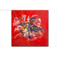 Tableau FLOWERING (tableau rouge) moderne