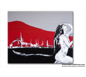 Tableau VOYAGE DE NOCES (tableau gris rouge) moderne