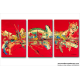 Tableau CELEBRATION (triptyque rouge) moderne