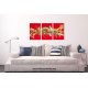 Tableau CELEBRATION (triptyque rouge) moderne