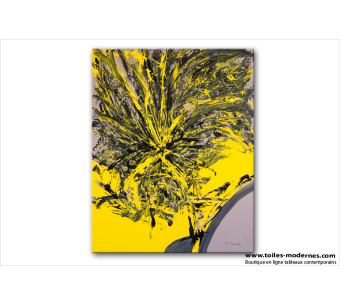 Tableau YELLOW AND BLACK (tableau jaune et noir) moderne