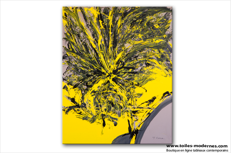 Tableau YELLOW AND BLACK (tableau jaune et noir) moderne