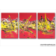 Tableau PLEASURE AT SEA (triptyque rouge) moderne