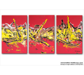 Tableau PLEASURE AT SEA (triptyque rouge) moderne