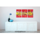 Tableau PLEASURE AT SEA (triptyque rouge) moderne