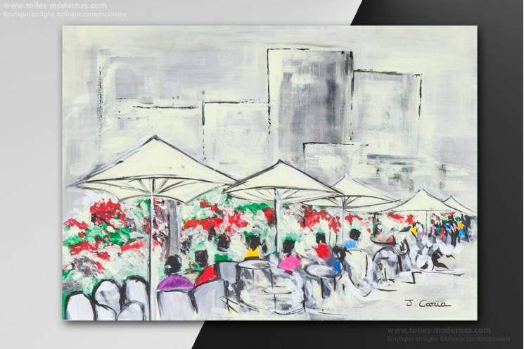 Tableau TERRASSE DU CAFE, A LA VILLE moderne