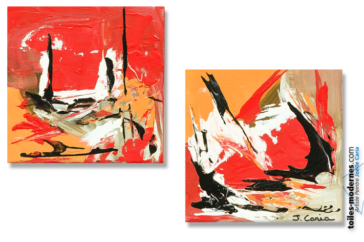 Tableau Voiliers (diptyque rouge)