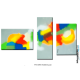 Tableau contemporain Triptyque gris Une planète colorée