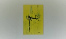 Déco jaune avec des tableaux modernes contemporains design uniques